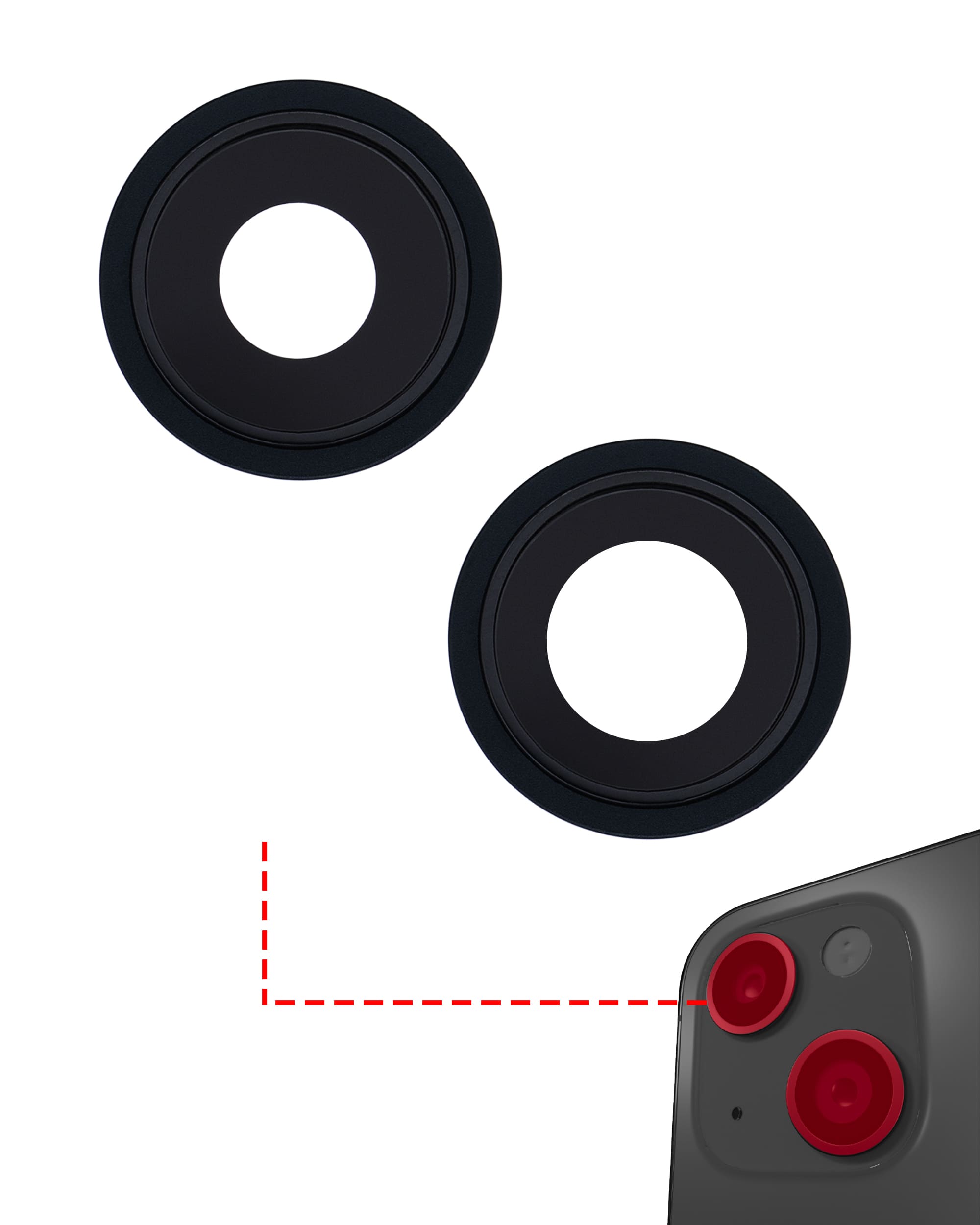 Back Camera Lens With Bracket & Bezel Compatible For iPhone 13 / 13 Mini (Aftermarket Plus) (Midnight)