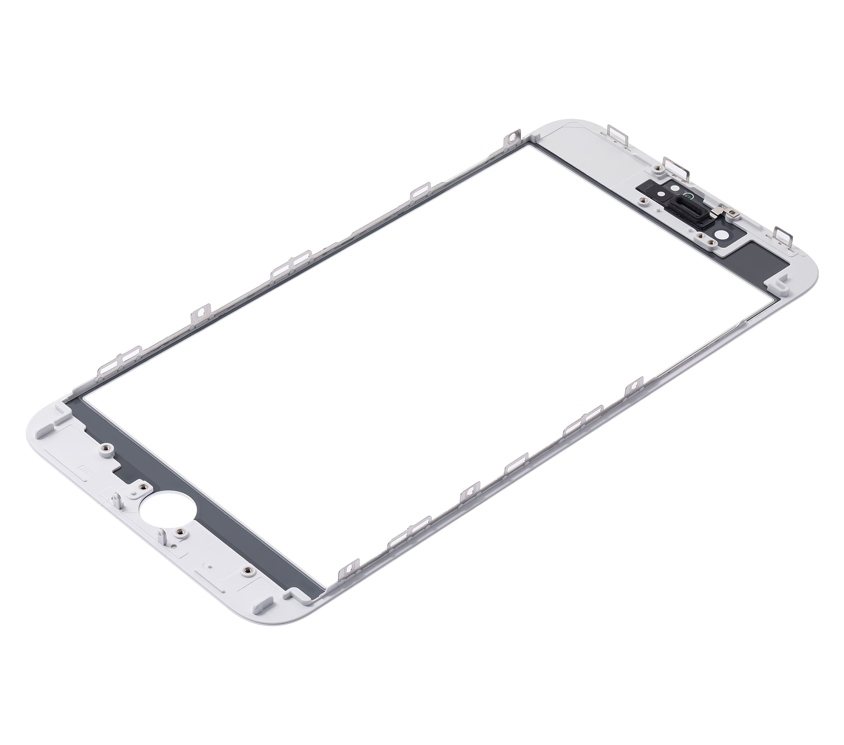 3 in 1 (Front Glass + Frame + OCA Pre-Installed) Compatible For iPhone 8 Plus (White) (2 Pack) (OCA Master)