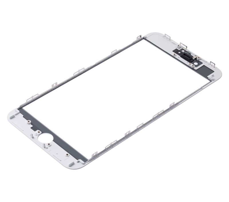 3 in 1 (Front Glass + Frame + OCA Pre-Installed) Compatible For iPhone 8 Plus (White) (2 Pack) (OCA Master)