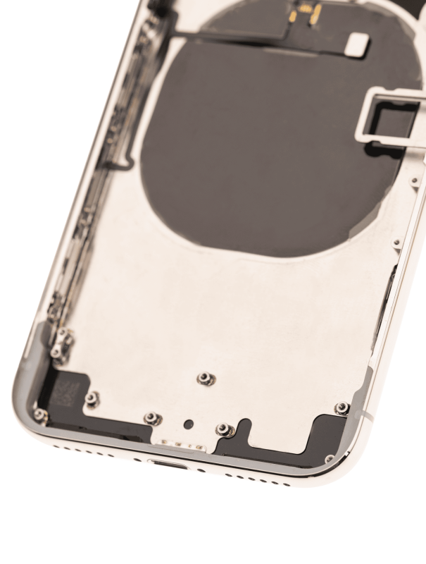 Back Housing W/ Small Components Pre-Installed Compatible For iPhone X (Used OEM Pull: Grade B) (Silver)