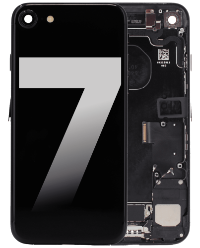 Back Housing W/ Small Components Pre-Installed Compatible For iPhone 7 (Used OEM Pull: Grade A) (Matte Black)