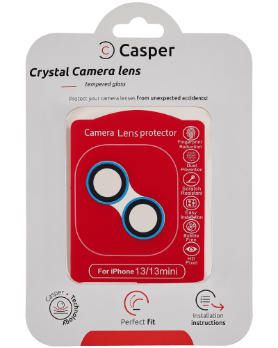 Casper Camera Lens Protector Compatible For iPhone 13 / 13 Mini (Blue) (Clear)