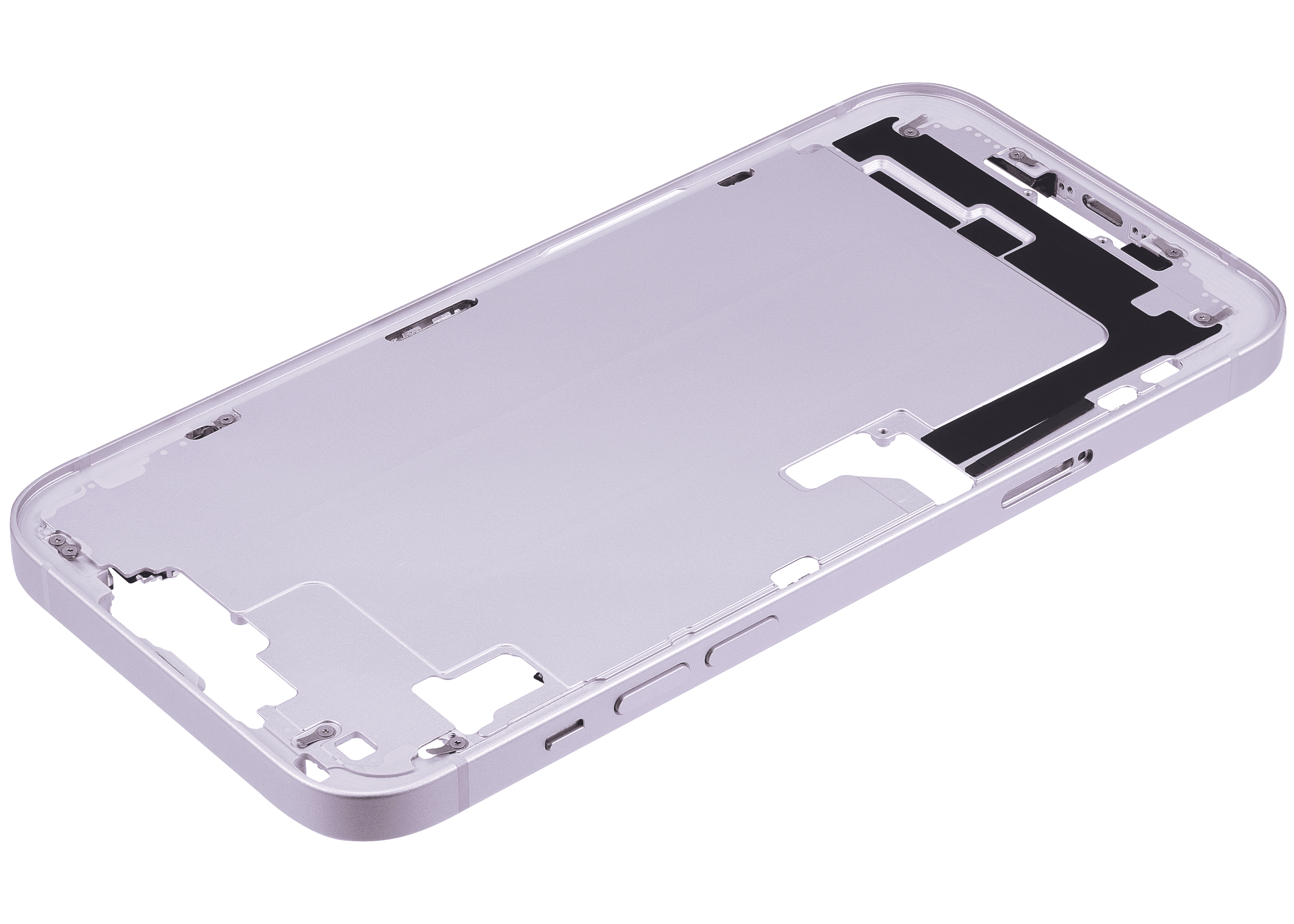Mid-Frame Housing With Power And Volume Button Compatible For iPhone 14 Plus (International Version) (Used OEM Pull: Grade A) (Purple)