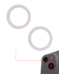 Back Camera Bezel Ring Only Compatible For iPhone 13 / 13 Mini (Pink) (2 Piece Set)