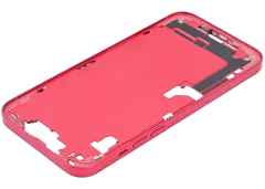 Mid-Frame Housing With Power And Volume Button Compatible For iPhone 14 Plus (Used OEM Pull: Grade C) (Red)