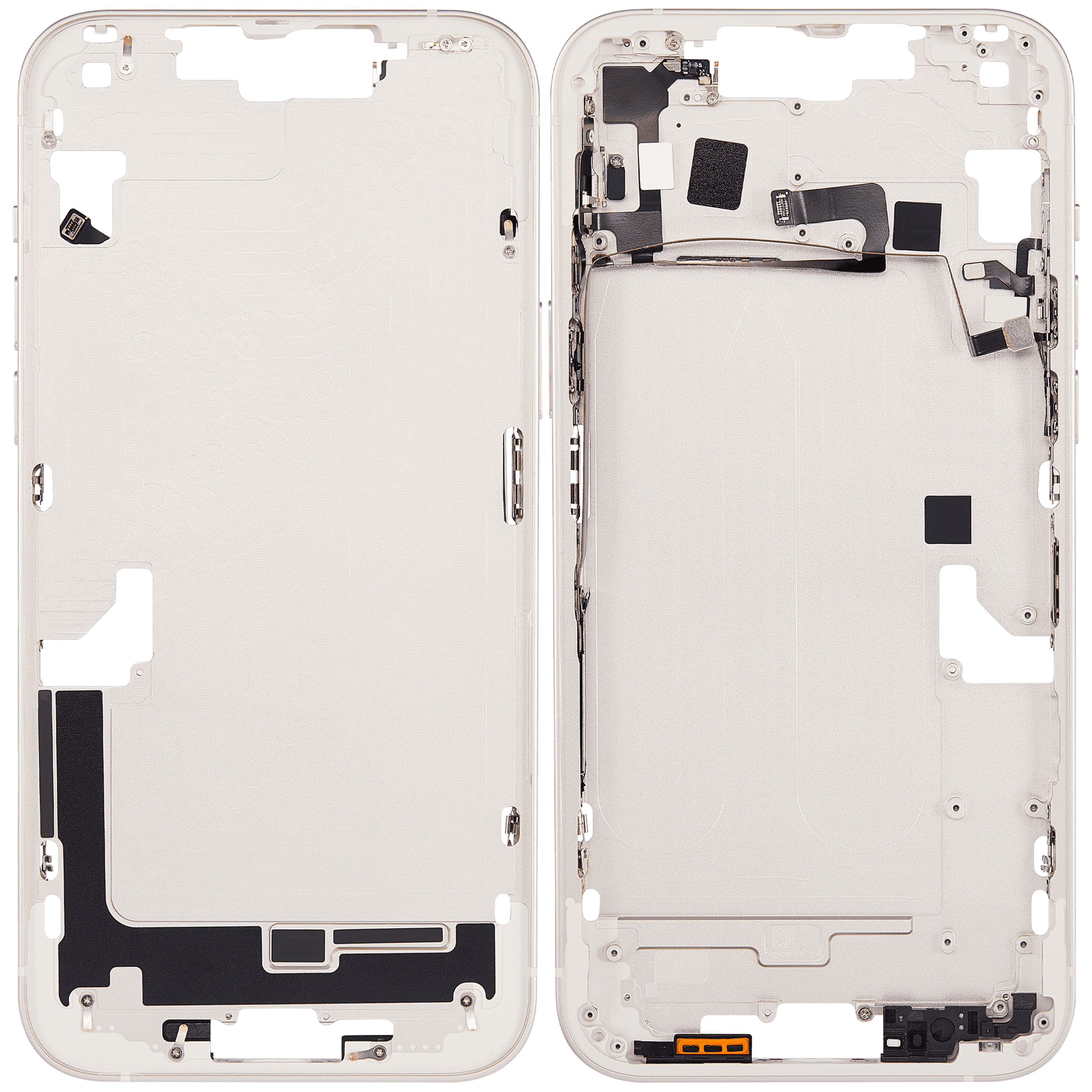 Mid-Frame Housing With Power And Volume Button Compatible For iPhone 14 Plus (US Version) (Aftermarket Plus) (Starlight)