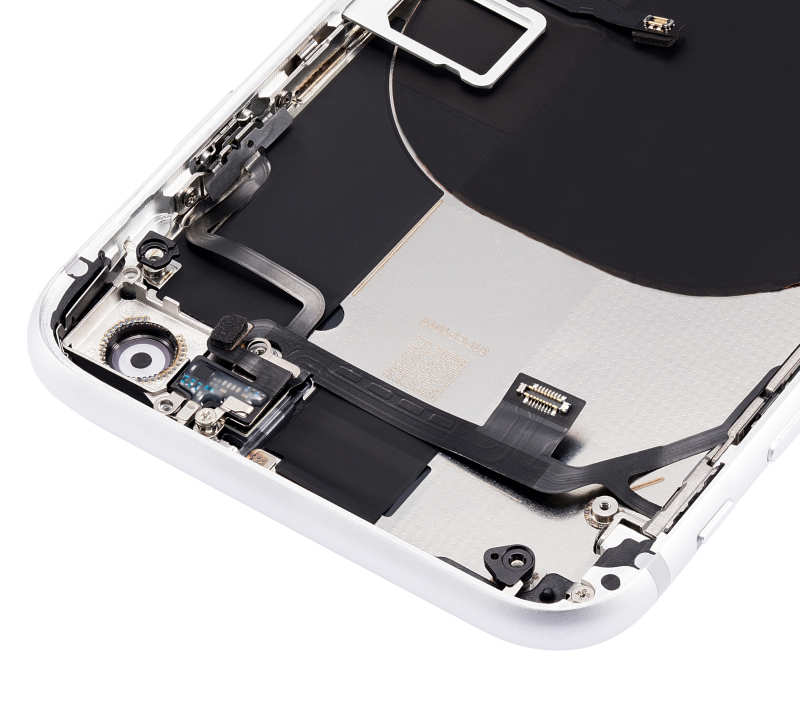 Back Housing W/ Small Components Pre-Installed Compatible For iPhone 8 (No Logo) (Aftermarket Plus) (Silver)