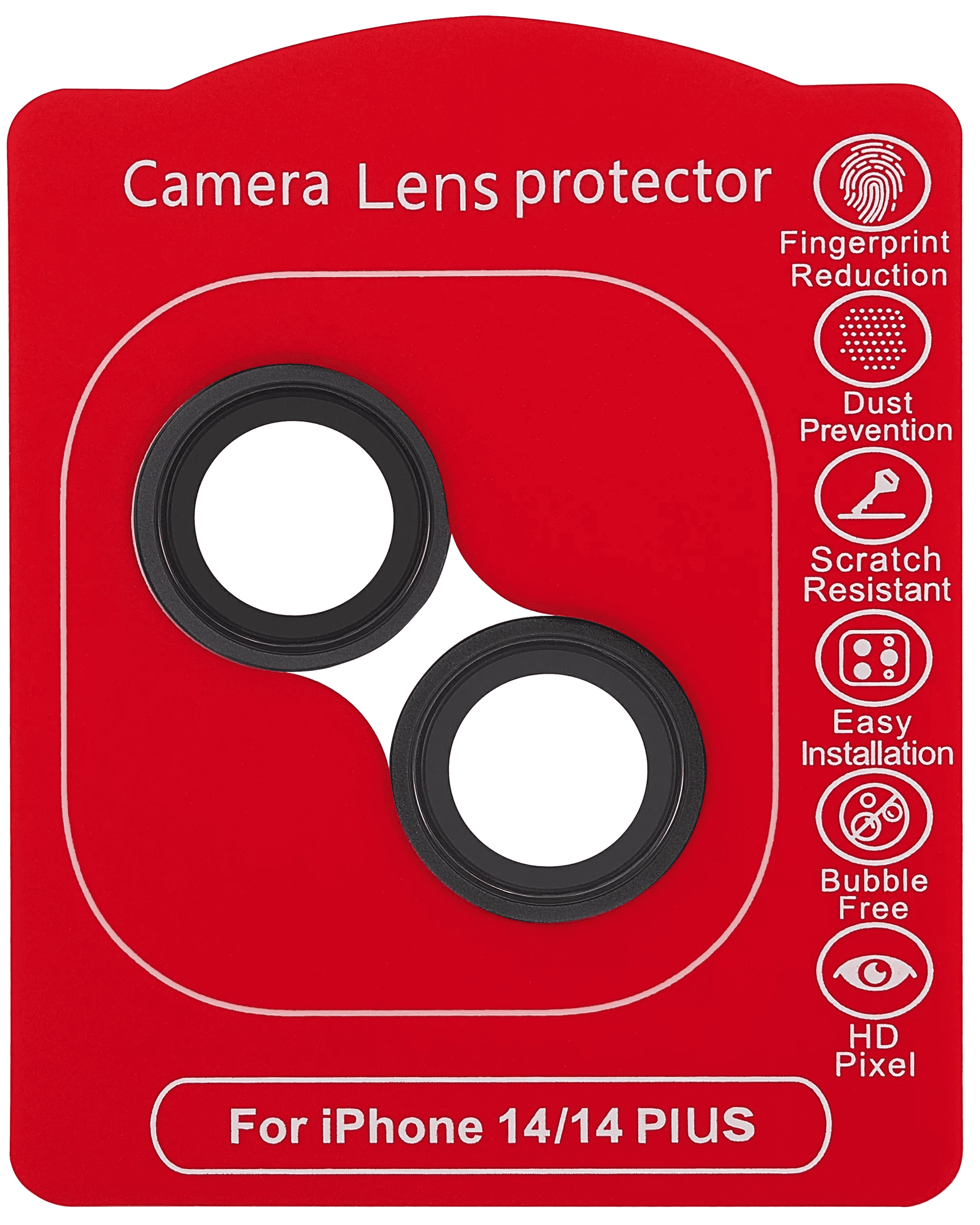 Casper Camera Lens Protector Compatible For iPhone 14 / 14 Plus (Black) (Clear)