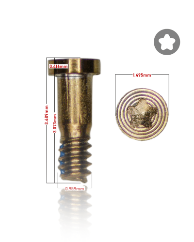 Bottom Screws Compatible For iPhone 6S / 6S Plus (Gold) (100 Pack)