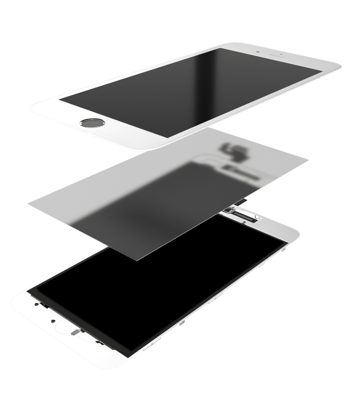 3 in 1 (Front Glass + Frame + OCA Pre-Installed) Compatible For iPhone 6 Plus (2 Pack) (White)