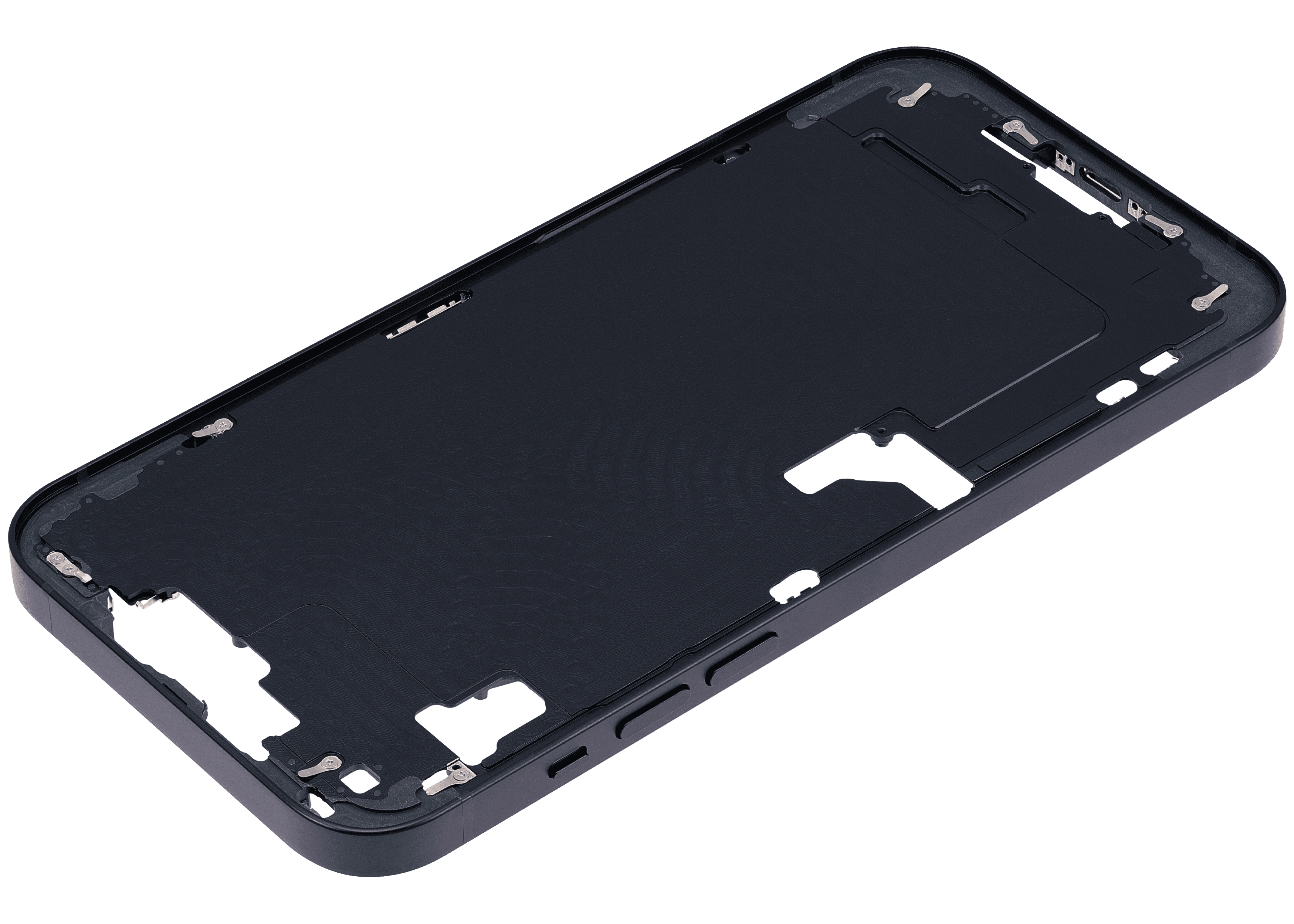 Mid-Frame Housing With Power And Volume Button Compatible For iPhone 14 Plus (US Version) (Aftermarket Plus) (Midnight)
