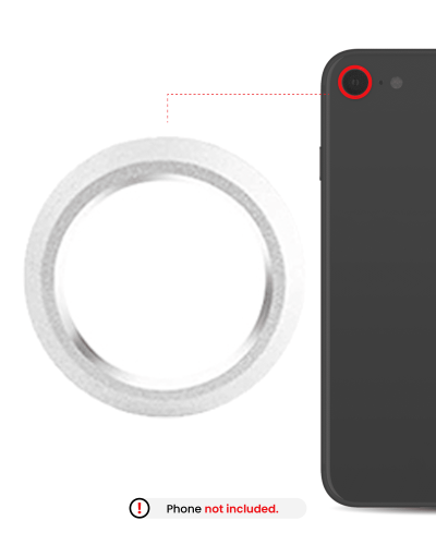 Back Camera Bezel Ring Only Compatible For iPhone 8 (Silver) (10 Pack)