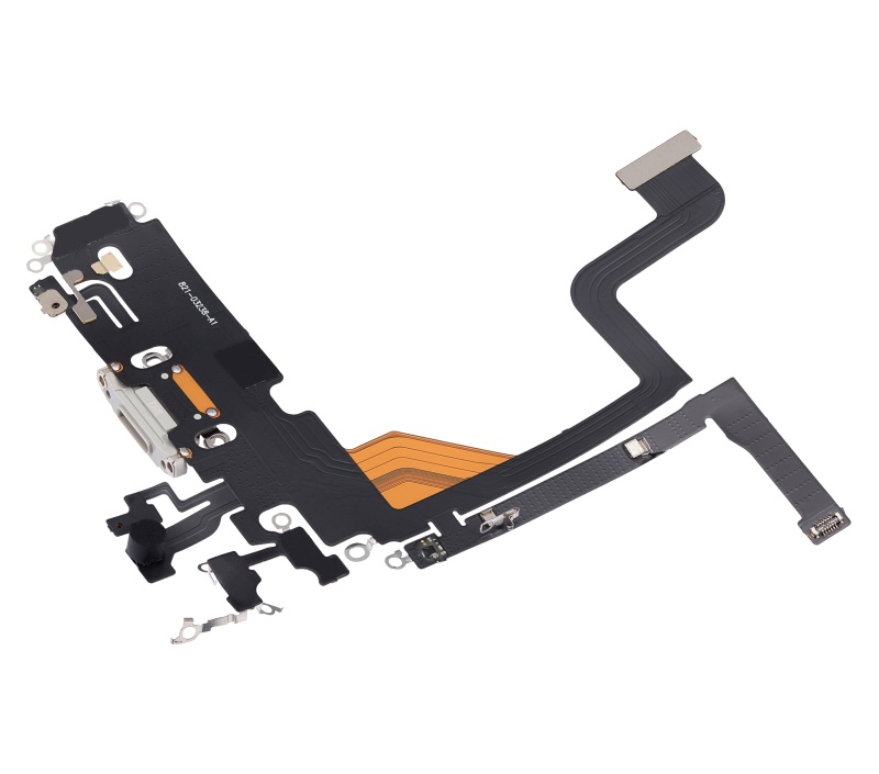 Charging Port Flex Cable Compatible For iPhone 13 Pro (Aftermarket Plus) (Silver)