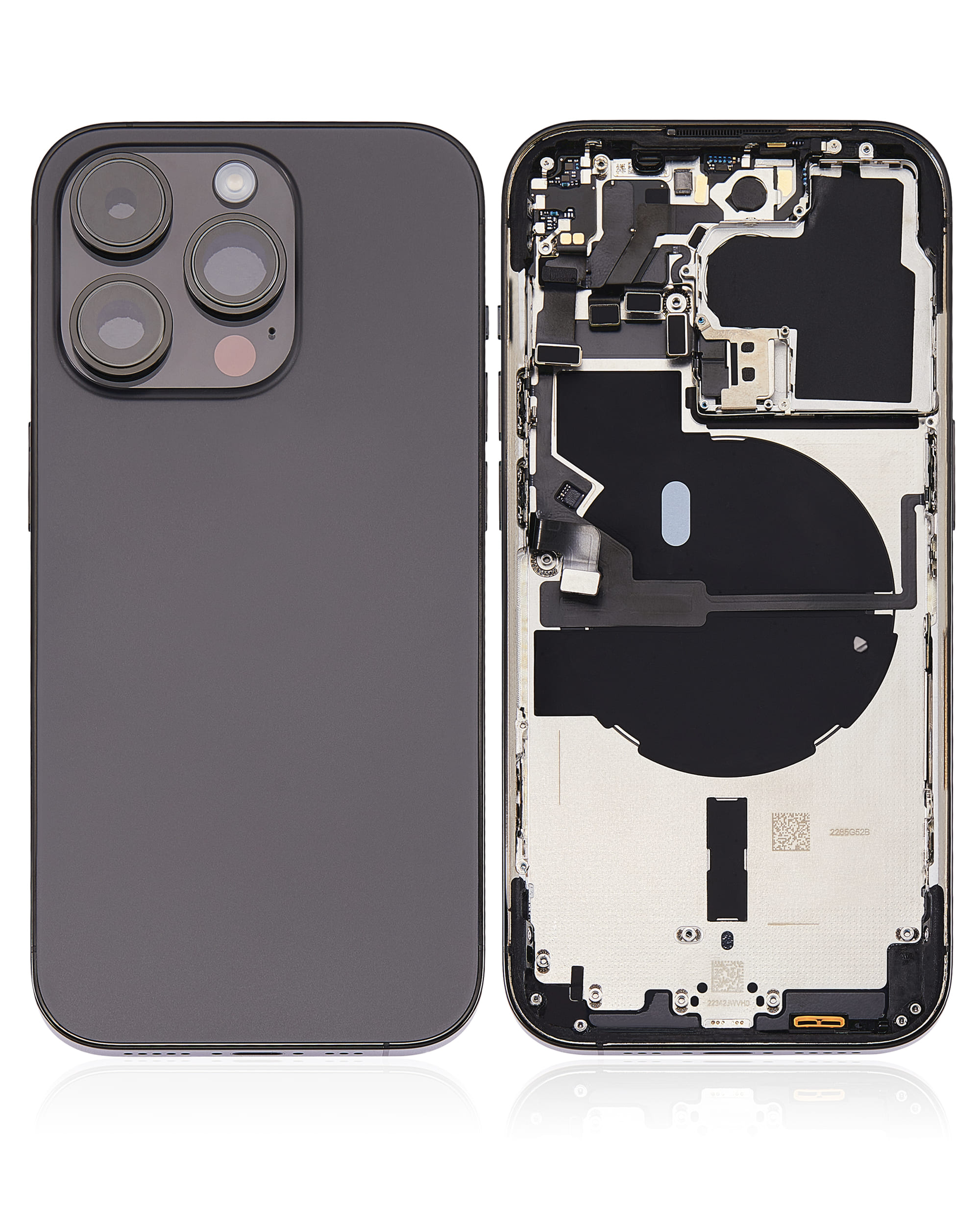 Back Housing W/ Small Pre-Installed Compatible For iPhone 14 Pro (U.S Version) (Used OEM Pull: Grade A) (Space Black)