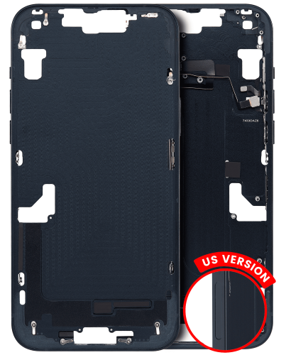 Mid-Frame Housing With Power And Volume Button Compatible For iPhone 14 (US Version) (Aftermarket Plus) (Midnight)