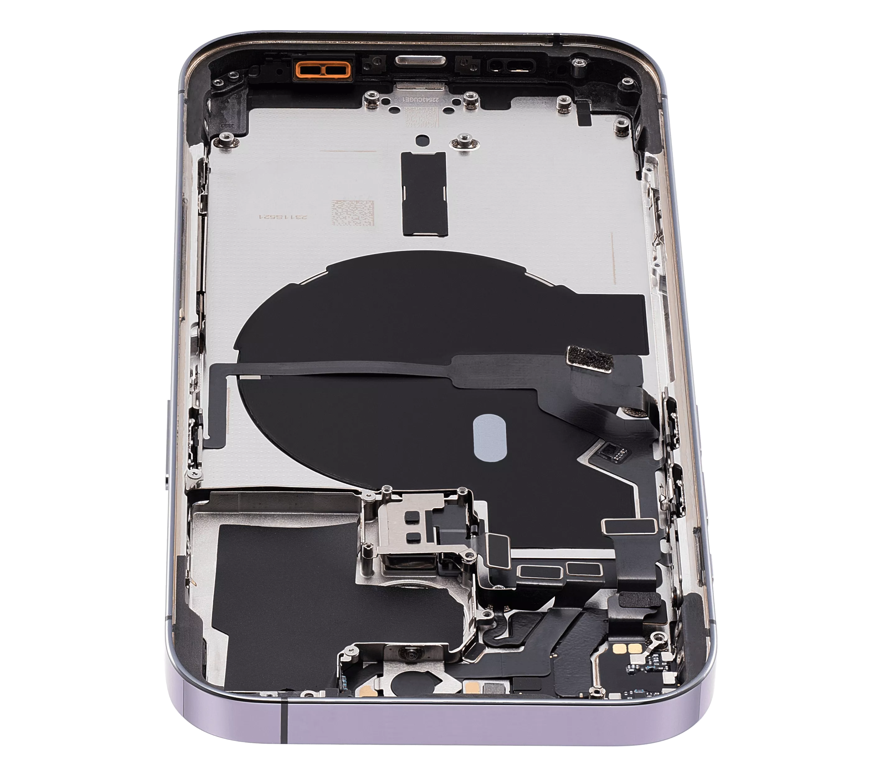 Back Housing W/ Small Pre-Installed Compatible For iPhone 14 Pro (U.S Version) (Used OEM Pull: Grade C) (Deep Purple)