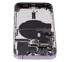 Back Housing W/ Small Pre-Installed Compatible For iPhone 14 Pro (U.S Version) (Used OEM Pull: Grade C) (Deep Purple)