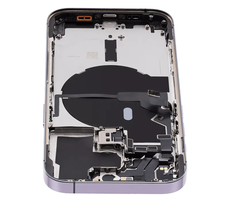 Back Housing W/ Small Pre-Installed Compatible For iPhone 14 Pro (U.S Version) (Used OEM Pull: Grade C) (Deep Purple)