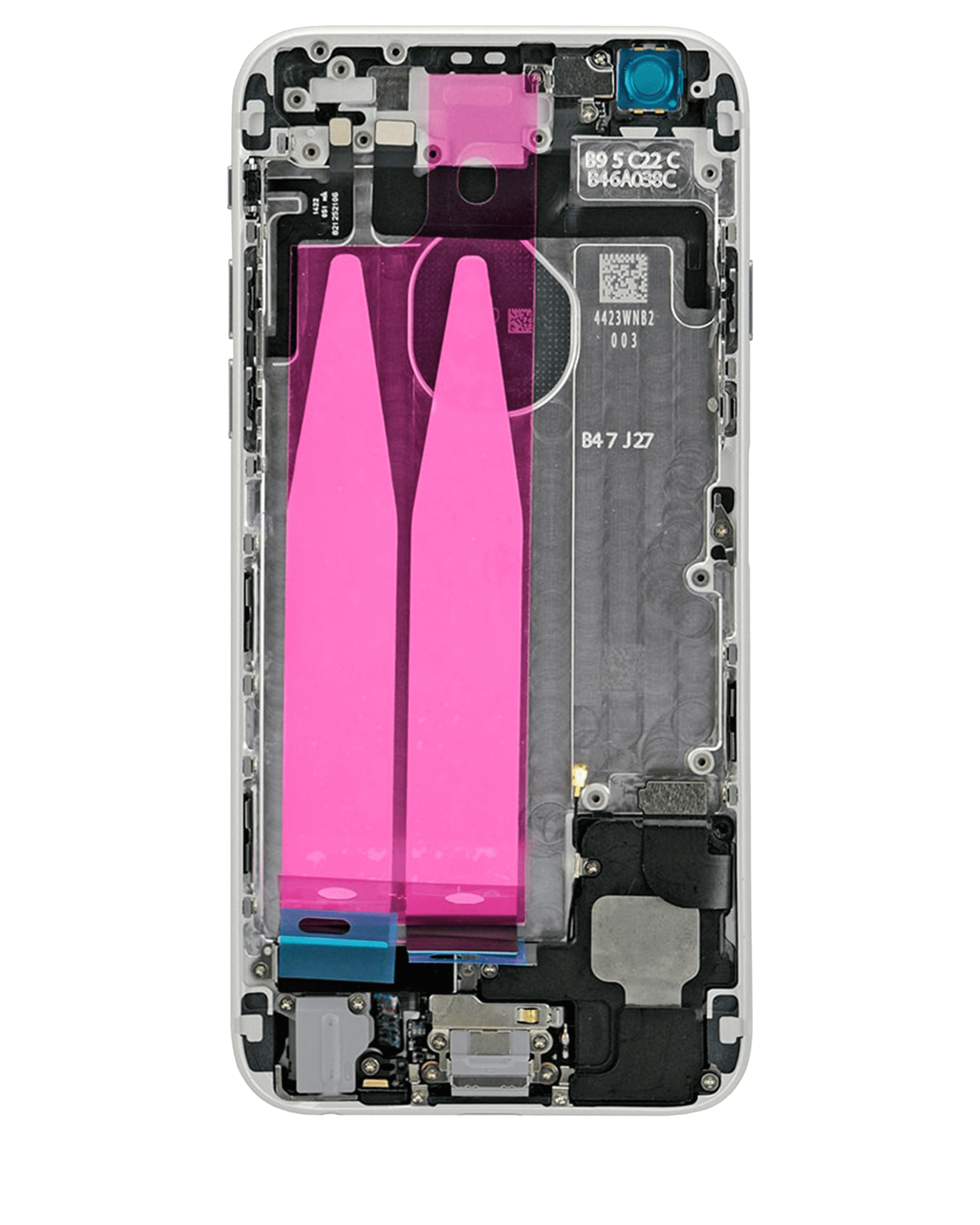 Back Housing W/ Small Components Pre-Installed Compatible For iPhone 6 (Used OEM Pull: Grade A) (Silver)