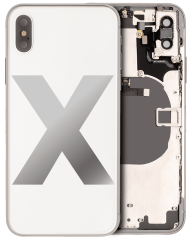 Back Housing W/ Small Components Pre-Installed Compatible For iPhone X (Used OEM Pull: Grade A) (Silver)