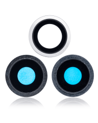 Back Camera Lens With Bracket & Bezel Compatible For iPhone 11 Pro / Pro Max (White) (Real Sapphire / Premium)