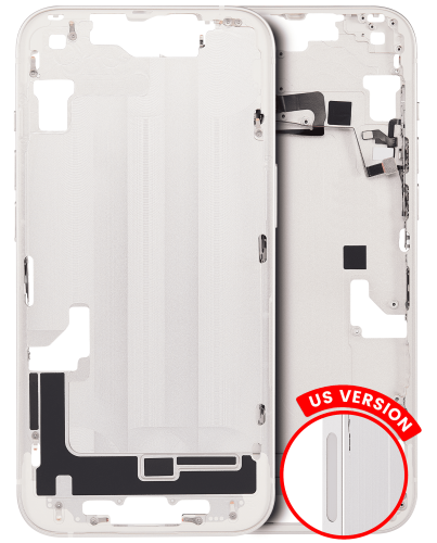 Mid-Frame Housing With Power And Volume Button Compatible For iPhone 14 (US Version) (Aftermarket Plus) (Starlight)