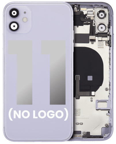 Back Housing W/ Small Components Pre-Installed Compatible For iPhone 11 (No Logo) (Aftermarket Plus) (Purple)