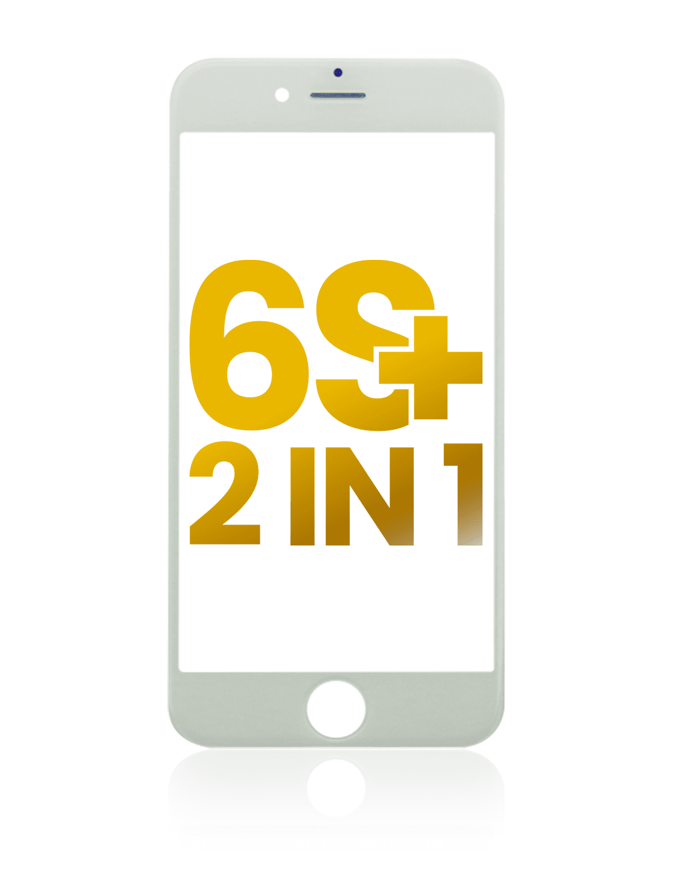 2 in 1 (Front Glass + Frame Pre-Installed) Compatible For iPhone 6S Plus (White) (2 Pack)