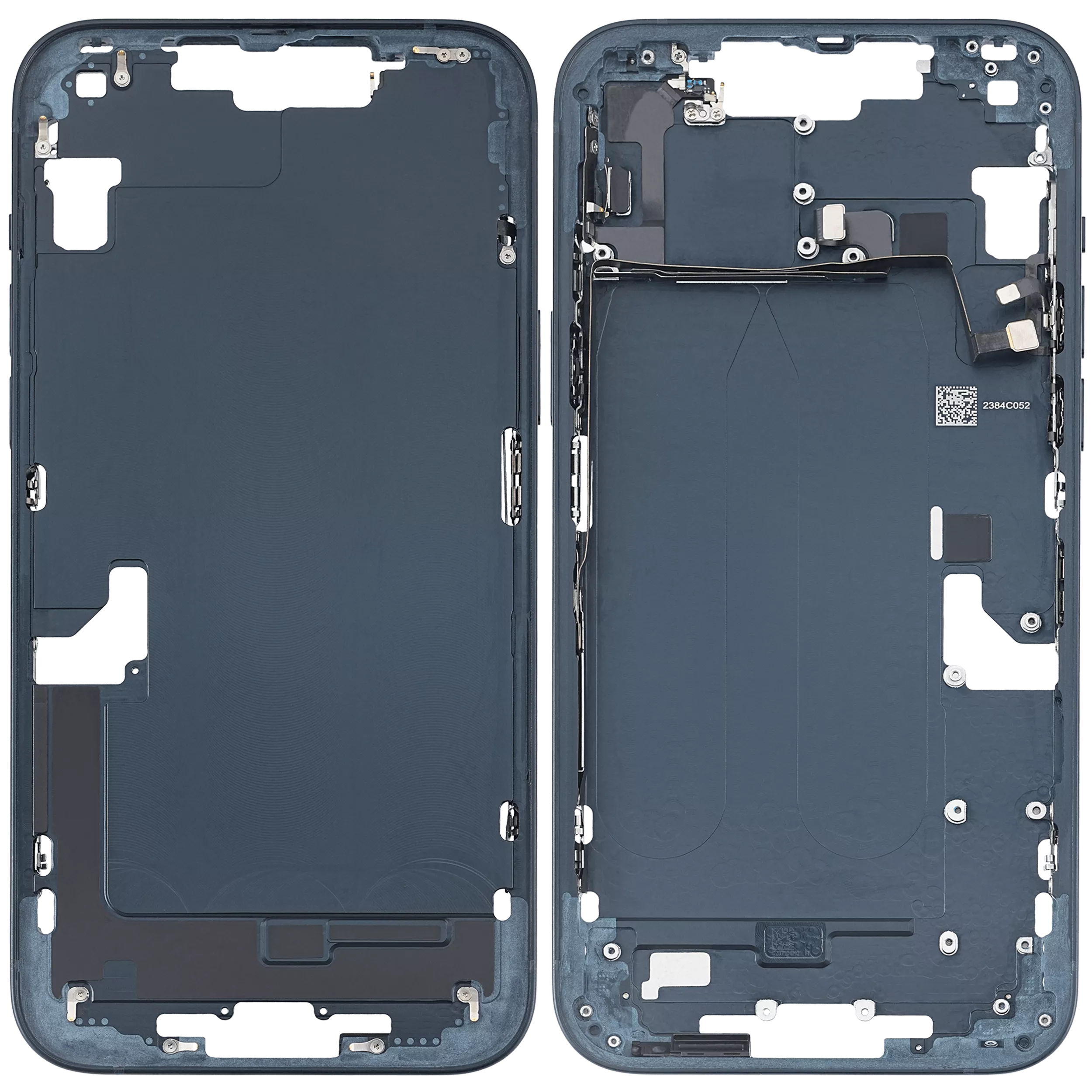 Mid-Frame Housing With Power And Volume Button Compatible For iPhone 14 Plus (US Version) (Used OEM Pull: Grade C) (Midnight)