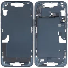 Mid-Frame Housing With Power And Volume Button Compatible For iPhone 14 Plus (US Version) (Used OEM Pull: Grade C) (Midnight)