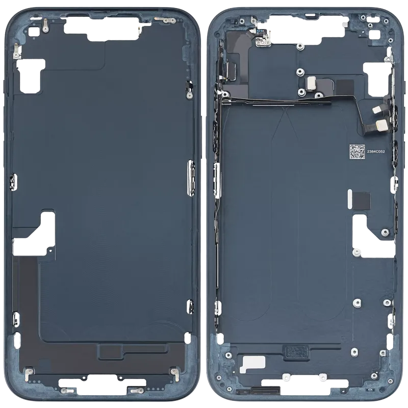 Mid-Frame Housing With Power And Volume Button Compatible For iPhone 14 Plus (US Version) (Used OEM Pull: Grade C) (Midnight)