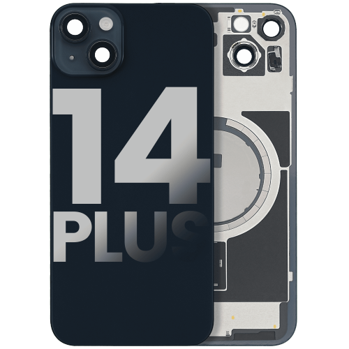 Back Glass With Steel Plate With MagSafe Magnet Pre-Installed Compatible For iPhone 14 Plus (Used OEM Pull: Grade A) (Midnight)