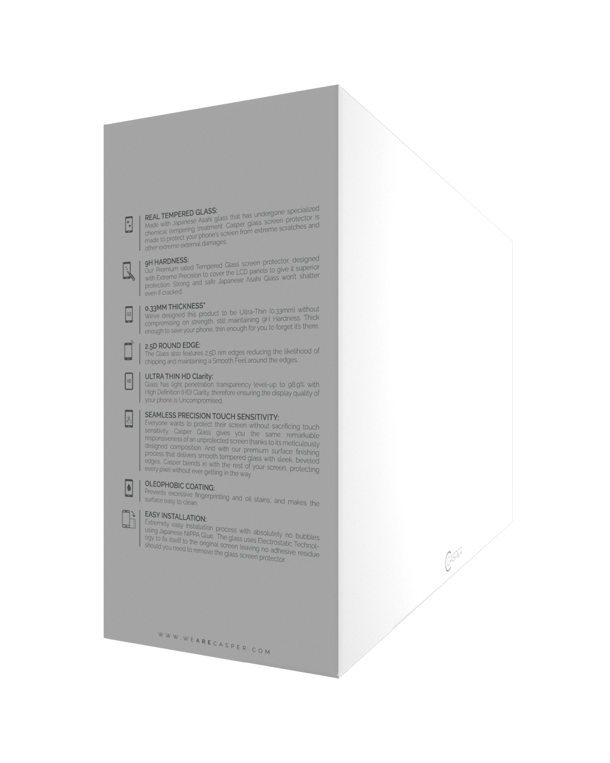 Casper Tempered Glass Compatible For iPhone 13 Mini (100 Pack) (Clear)