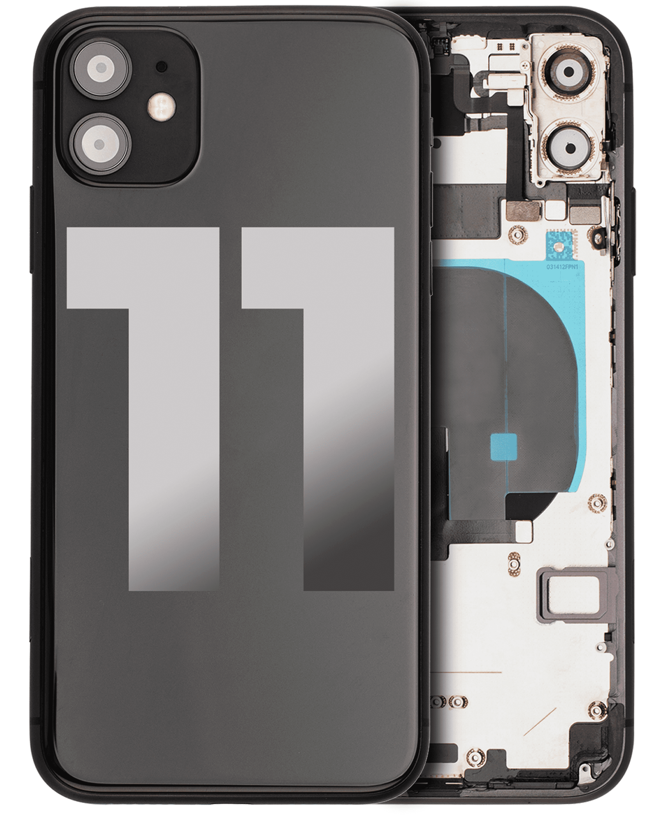 Back Housing W/ Small Components Pre-Installed Compatible For iPhone 11 (Used OEM Pull: Grade A) (Black)