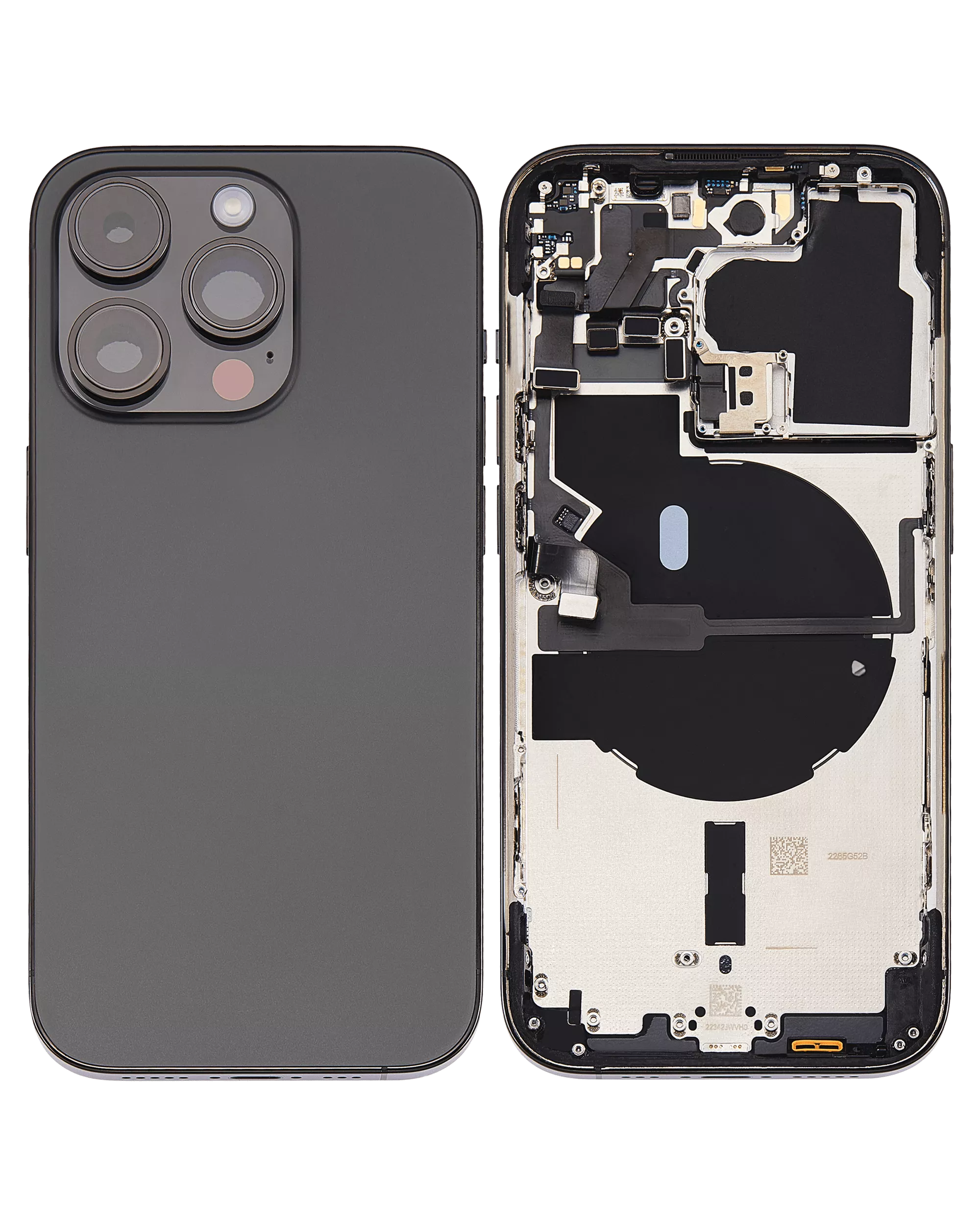 Back Housing W/ Small Pre-Installed Compatible For iPhone 14 Pro (U.S Version) (Used OEM Pull: Grade C) (Space Black)
