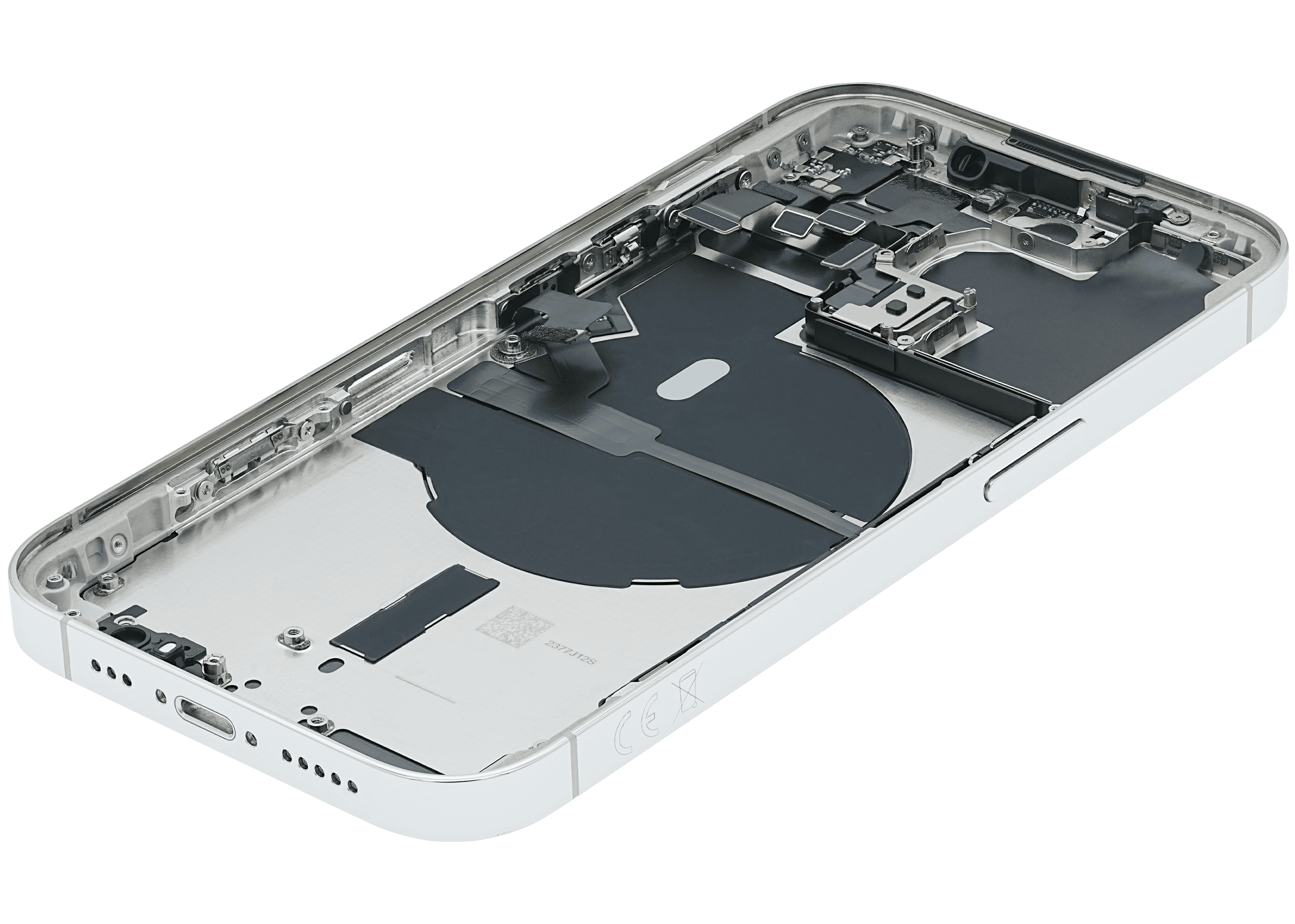 Back Housing W/ Small Pre-Installed Compatible For iPhone 14 Pro (International Version) (Used OEM Pull: Grade A) (Silver)