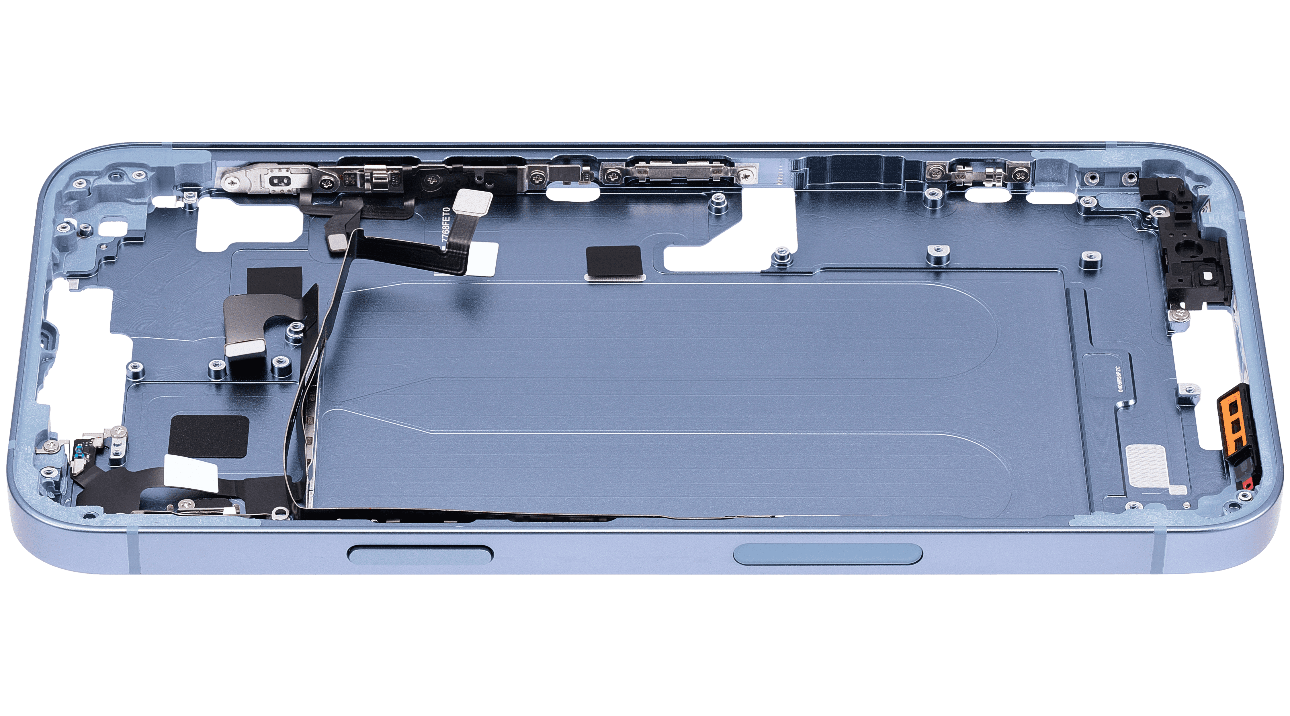 Mid-Frame Housing With Power And Volume Button Compatible For iPhone 14 Plus (US Version) (Aftermarket Plus) (Blue)