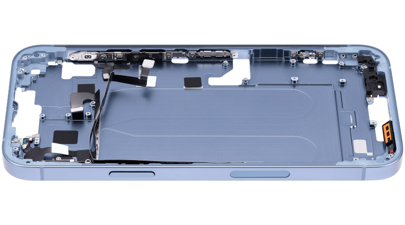 Mid-Frame Housing With Power And Volume Button Compatible For iPhone 14 Plus (US Version) (Aftermarket Plus) (Blue)
