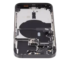 Back Housing W/ Small Pre-Installed Compatible For iPhone 14 Pro (U.S Version) (Used OEM Pull: Grade B) (Space Black)