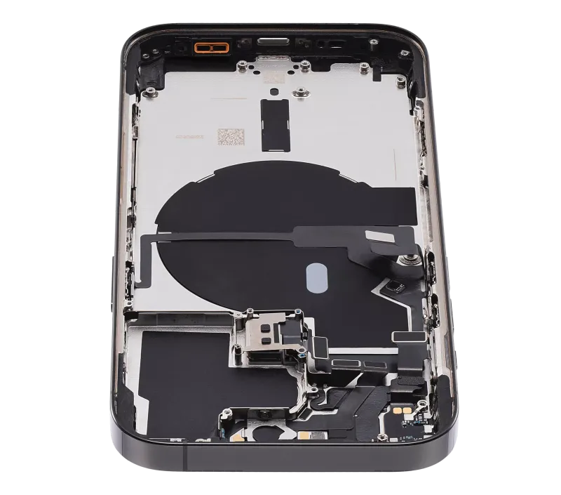 Back Housing W/ Small Pre-Installed Compatible For iPhone 14 Pro (U.S Version) (Used OEM Pull: Grade B) (Space Black)