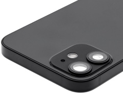 Back Housing W/ Small Components Pre-Installed Compatible For iPhone 12 Mini (International Version) (Used OEM Pull: Grade A) (Black)