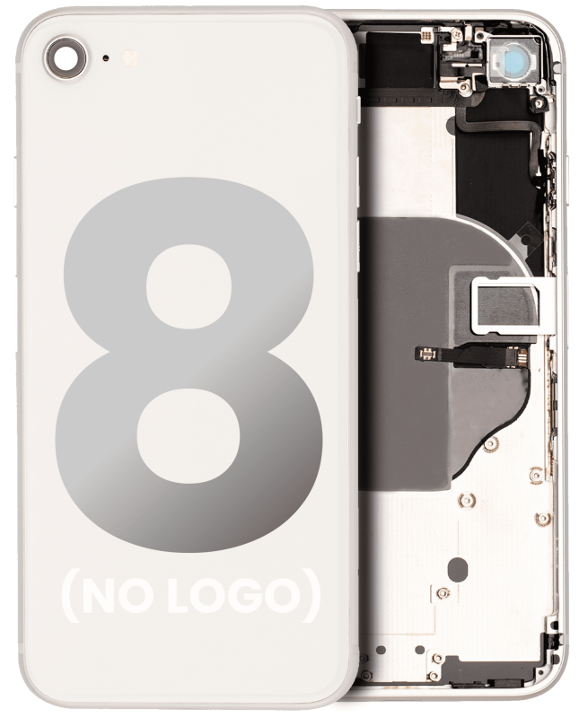 Back Housing W/ Small Components Pre-Installed Compatible For iPhone 8 (Used OEM Pull: Grade A) (Silver)