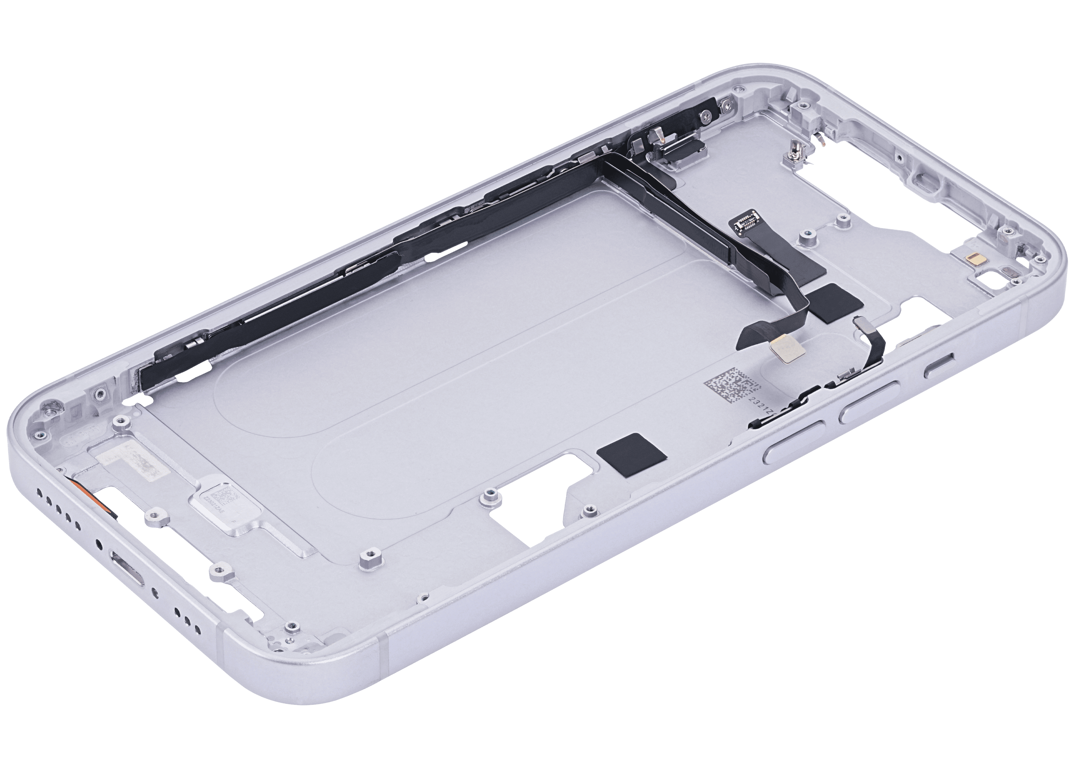 Mid-Frame Housing With Power And Volume Button Compatible For iPhone 14 (US Version)  (Used OEM Pull: Grade B) (Purple)