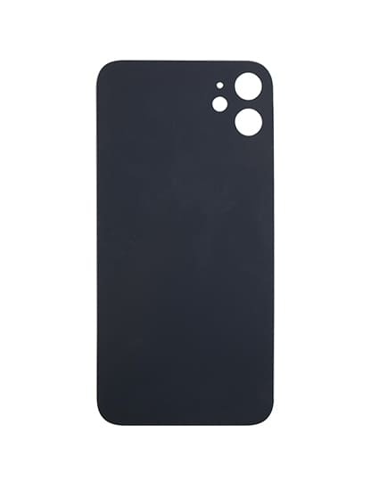 Back Glass With 3M Adhesive Compatible For iPhone 11 (No Logo / Large Camera Hole) (White)