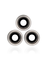 Back Camera Lens With Bracket & Bezel Compatible For iPhone 12 Pro Max (Silver) (Real Sapphire / Premium)