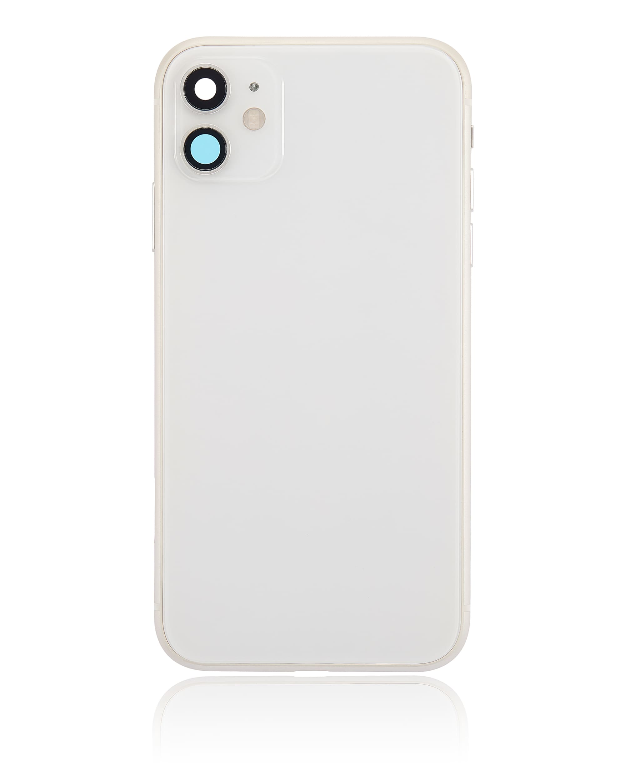Back Housing W/ Small Components Pre-Installed Compatible For iPhone 11 (No Logo) (Aftermarket Plus) (White)