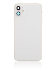 Back Housing W/ Small Components Pre-Installed Compatible For iPhone 11 (No Logo) (Aftermarket Plus) (White)