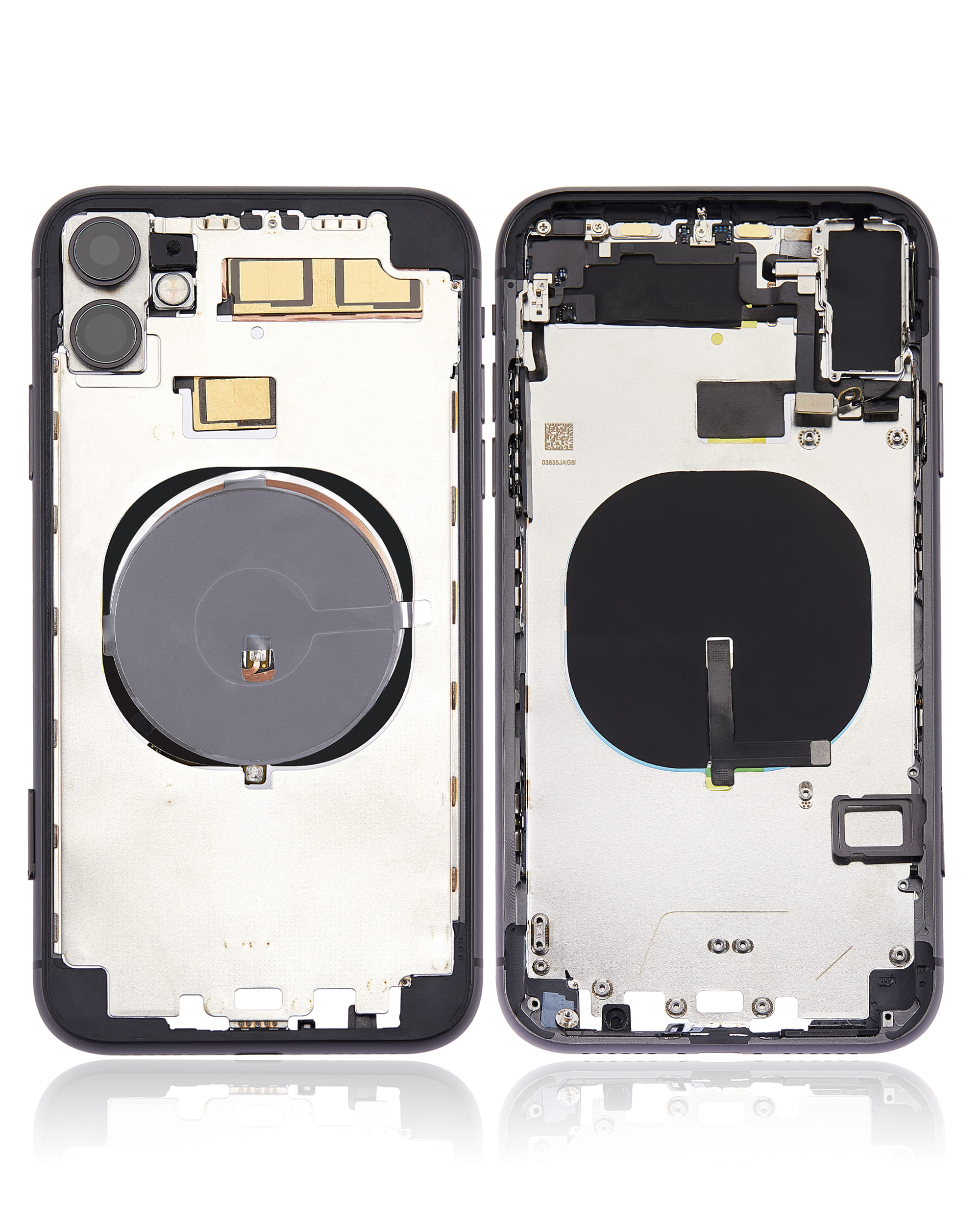 Back Housing W/ Small Components Pre-Installed (Without Back Cover) Compatible For iPhone 11 (Black)