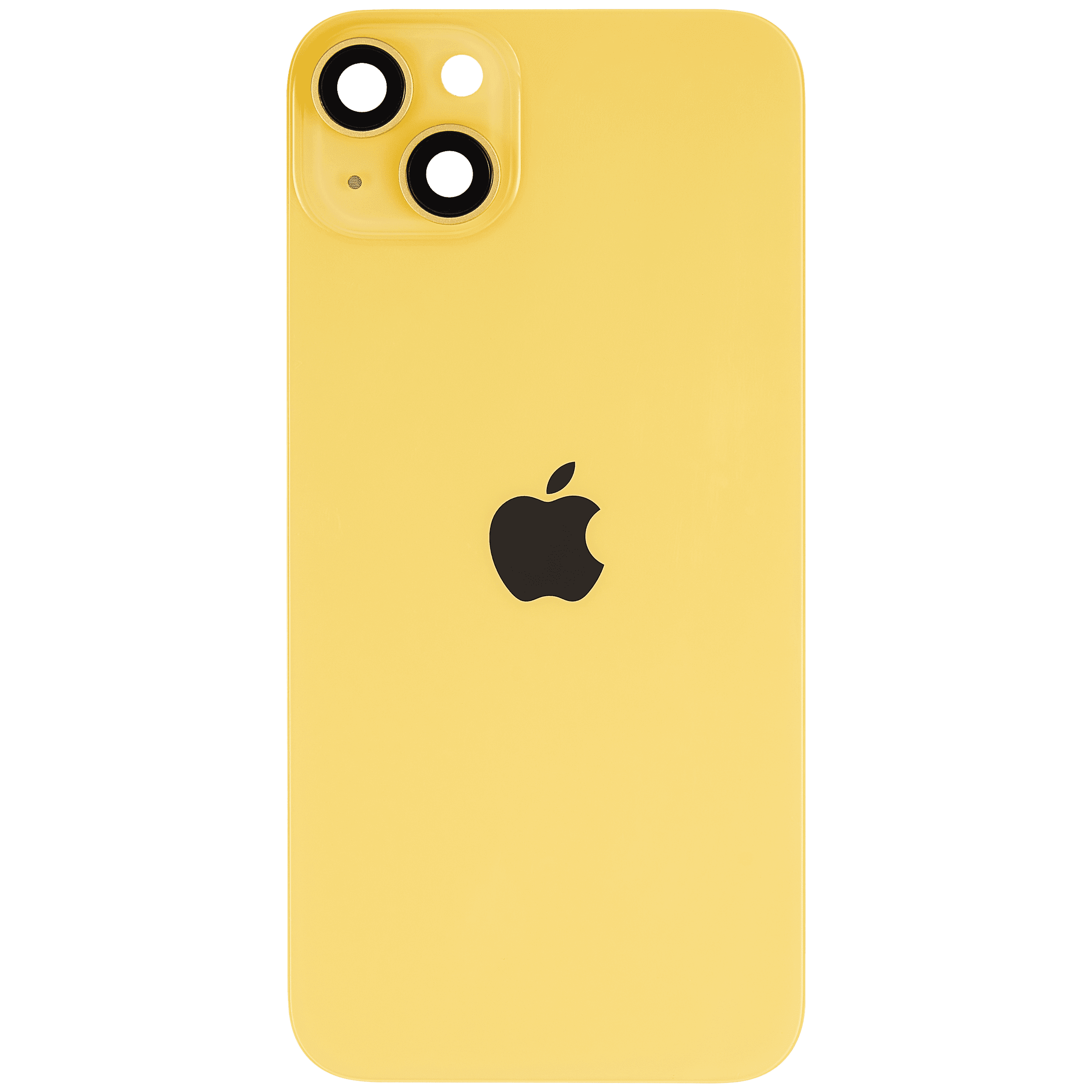 Back Glass With Steel Plate With MagSafe Magnet Pre-Installed Compatible For iPhone 14 Plus (Used OEM Pull: Grade A) (Yellow)