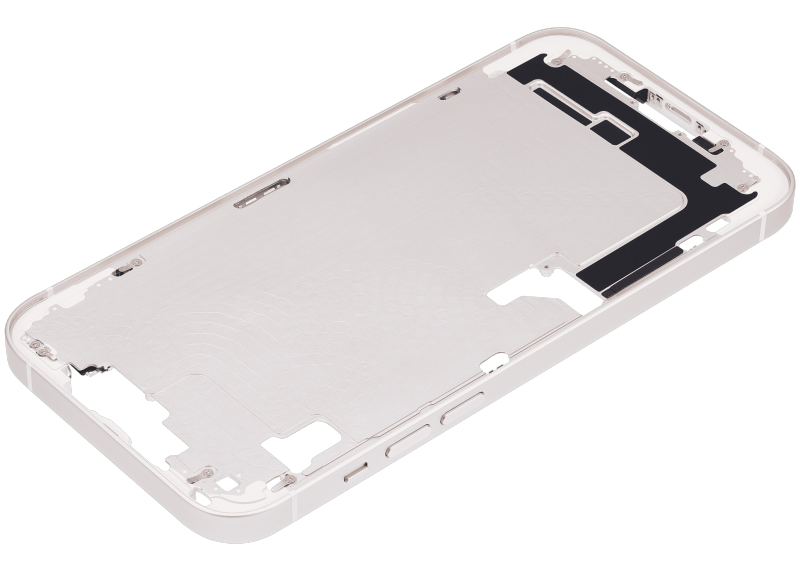 Mid-Frame Housing With Power And Volume Button Compatible For iPhone 14 Plus (US Version) (Aftermarket Plus) (Starlight)